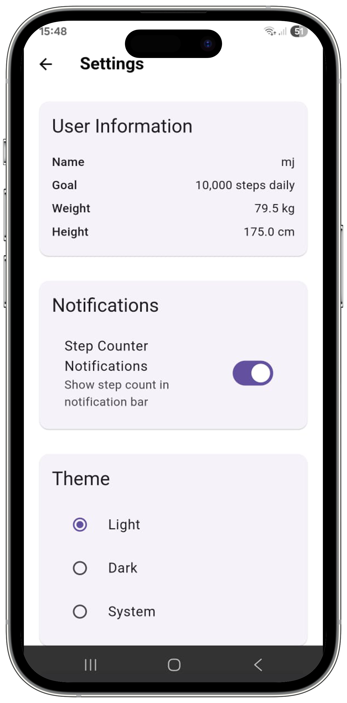 Personalized Settings